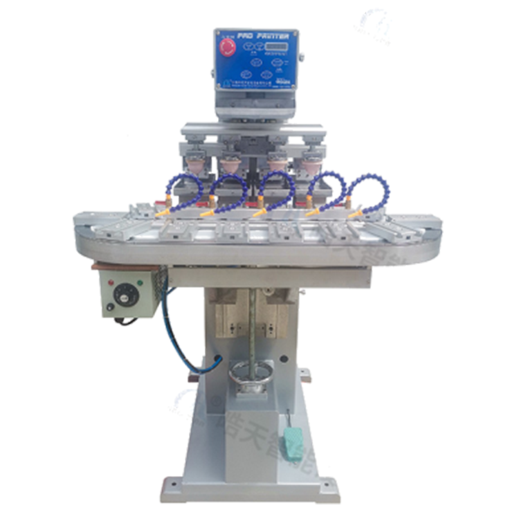 Four color rotary pad printing machine
