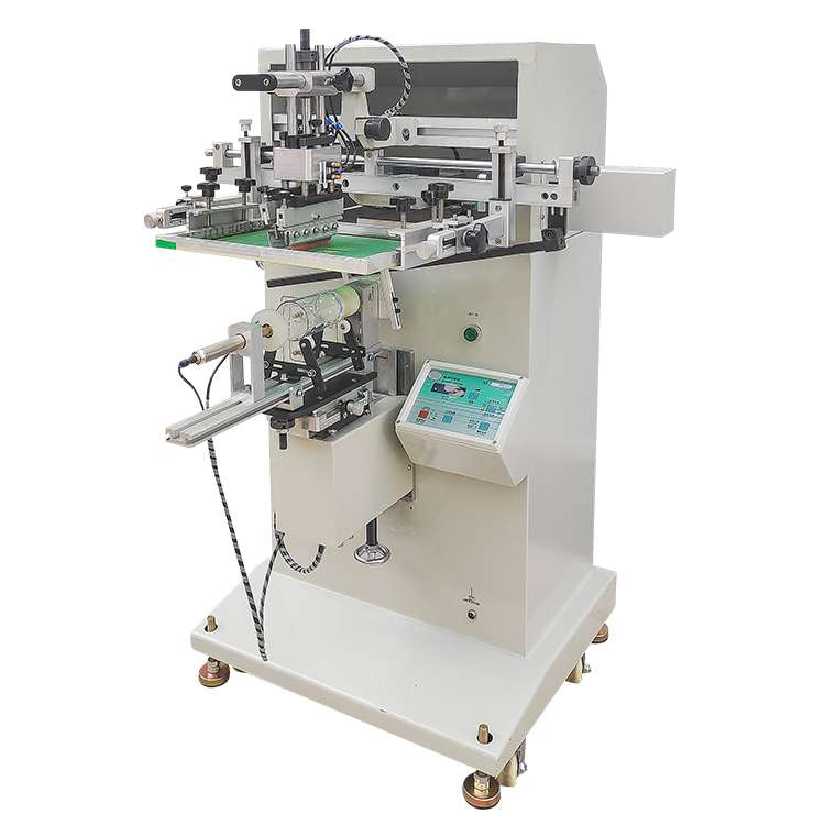 Vertical curved screen printing machine