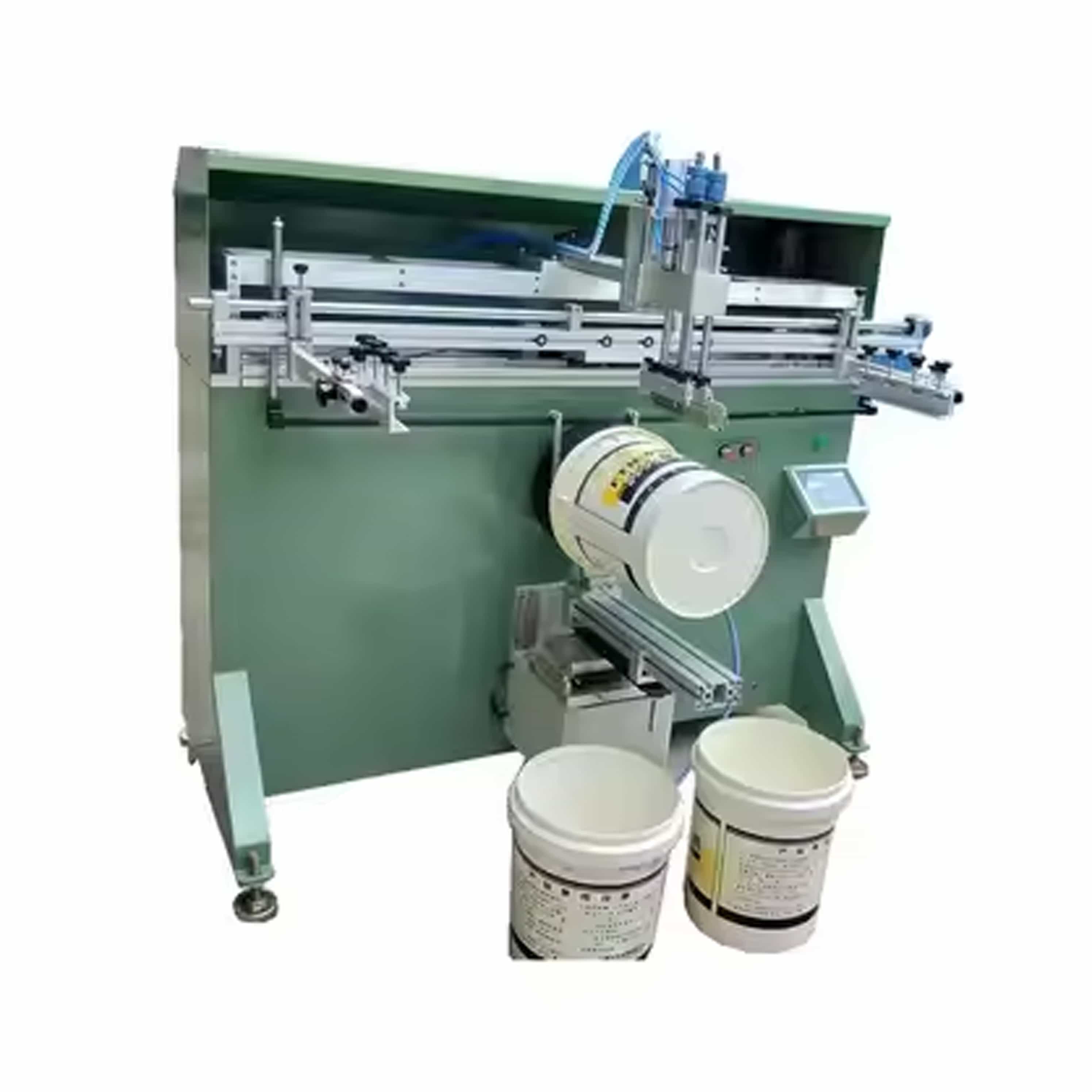 Bucket curved screen printing machine Bucket curved screen printing machine