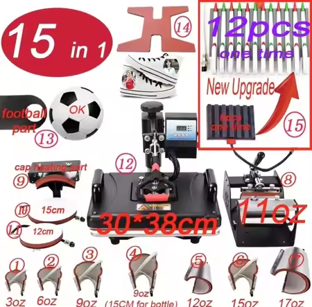 15 in 1 heat stamping machine
